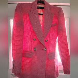 *EUC* Zara Pink Double-Breasted Blazer